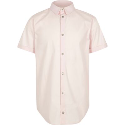 Boys light pink snappy shirt